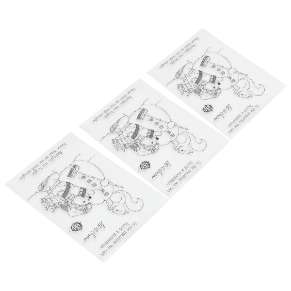 3 stk. Klar Stempel Unik Snømann Design Resirkulerbare Transparente Prege Stempler for DIY Scrapbook Håndverk