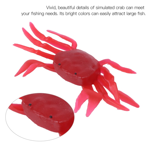 5 stk kunstig simulering tredimensjonal krabbeform mykt lokkeagn fiskeutstyr
