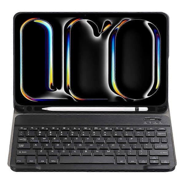 A13B Leather+TPU Tablet Protective Bluetooth Keyboard Case with Pen Holder for iPad Pro 11 (2024)