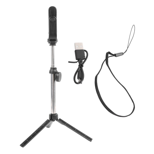 Mini Stativ Sort ABS 360 Grader Rotérbar Justerbar Højde Fjernbetjening Vlogging Stativ til Telefon Live Streaming