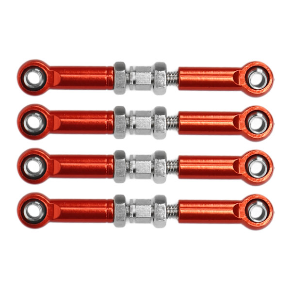 4 stk Justerbare Servo-koblinger Styrestang for FMS 1/24 for FCX24 RC Bil Høy Nøyaktighet Aluminium Legering Jern RC Styring Trekkstang Rød