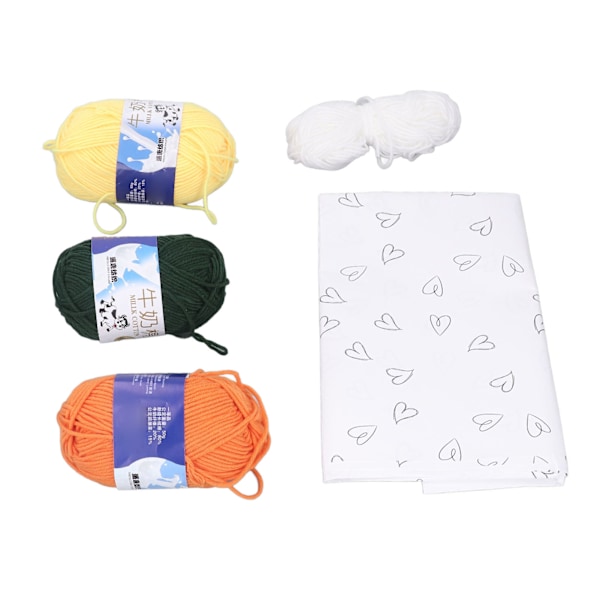Håndstrikket Buket Materialesæt Fint Håndværk Kunstig Blomsterbuket Materialer DIY Garn Buket Kit til Pigegave 6 Tulipaner 3 Hvide Tusindfryd