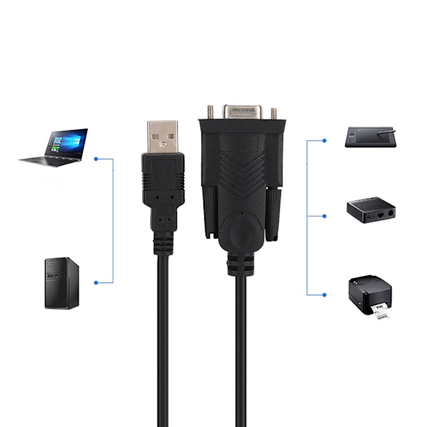 USB 2.0 - RS232 sarjaporttikaapelin muunnin DB9 yleismallin naarasliitinkaapeli 1,5 m