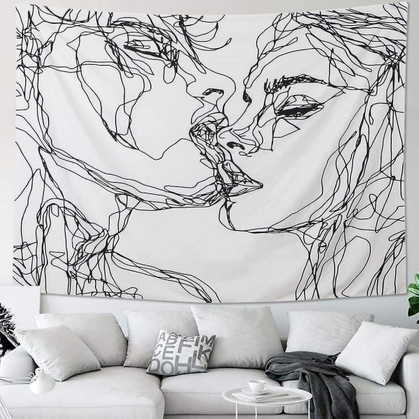 Soulful Abstract Kissing Lovers -seinävaide makuuhuoneen olohuoneen sisustukseen (130cmx150cm)