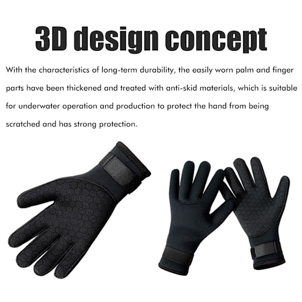 1 par 3 mm neoprenhandsker unisex anti-slip termiske dykkerhandsker Stiksikre slidstærke handsker til dykning Snorkling Spearfishing