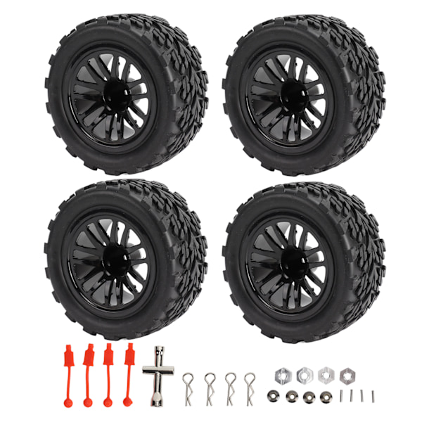 4 st RC-däck 12mm Hex Off Road Short Course Truck Däck 1/10 för TRAXXAS SLASH Svart