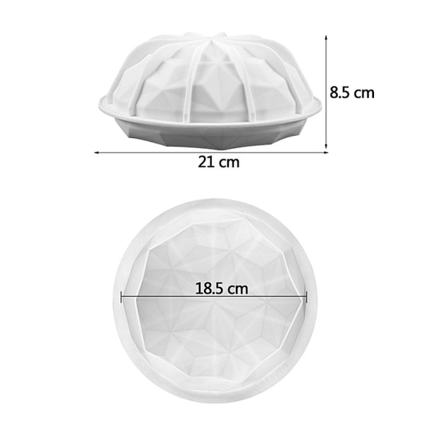 Rund ribbet silikonkakeform (hvit), kakeform, non-stick hurtigutløser, stekebrett for moussekaker