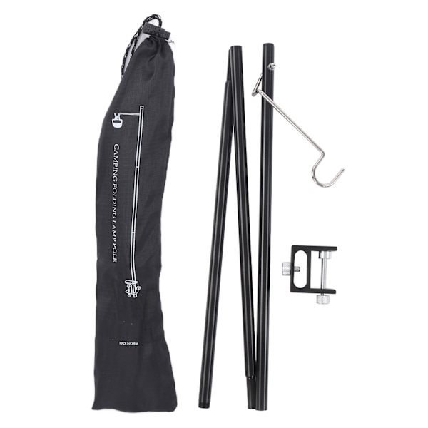 Campinglygte Stativ Aluminiumlegering Foldbar Lampestang med Enkel Krog med Opbevaringspose til Camping