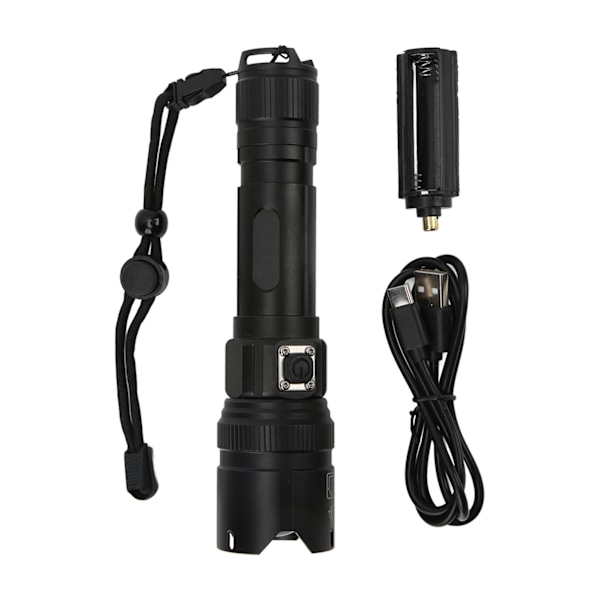 P50 LED-zoombar lommelykt USB-ladbare lommelykt 5 moduser Belysning for utendørs camping
