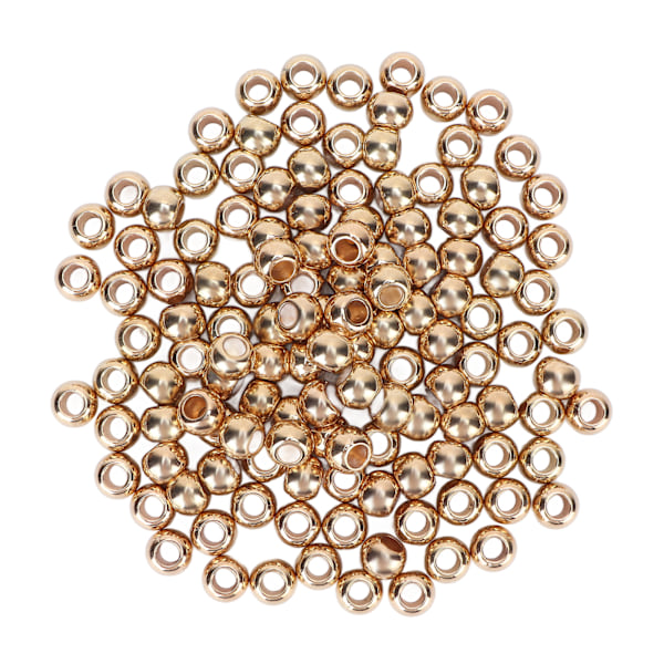 200 st Resin Pärlor Bred Användning Glansig Yta Robust Hållbar Livfull Färg Hantverkspärlor för Smycken Kläder Väska 12mm Guld