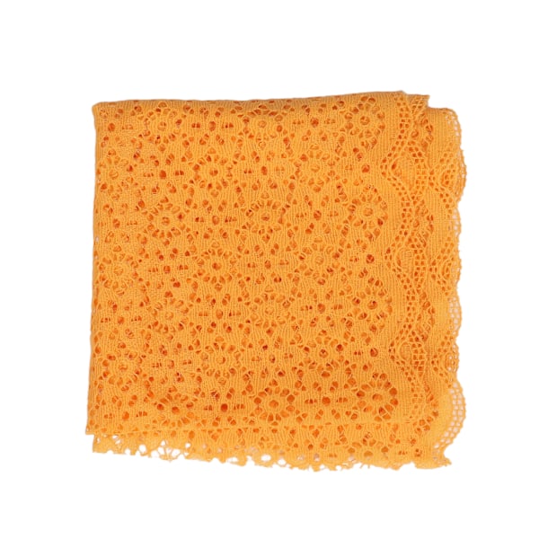 Spetstyg 10 Yards 24cm Bredd Vacker Orange Mjuk Bekväm Stretch Spetskant för DIY Hantverk Kläder