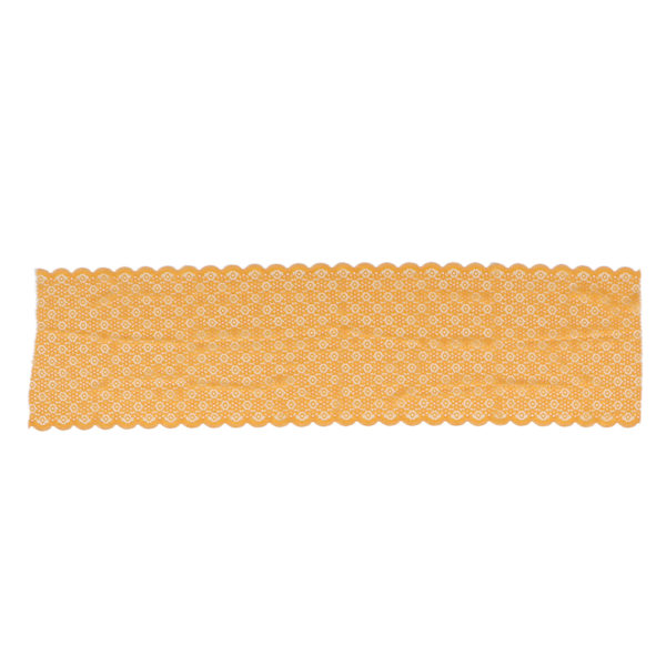 Spetstyg 10 Yards 24cm Bredd Vacker Orange Mjuk Bekväm Stretch Spetskant för DIY Hantverk Kläder