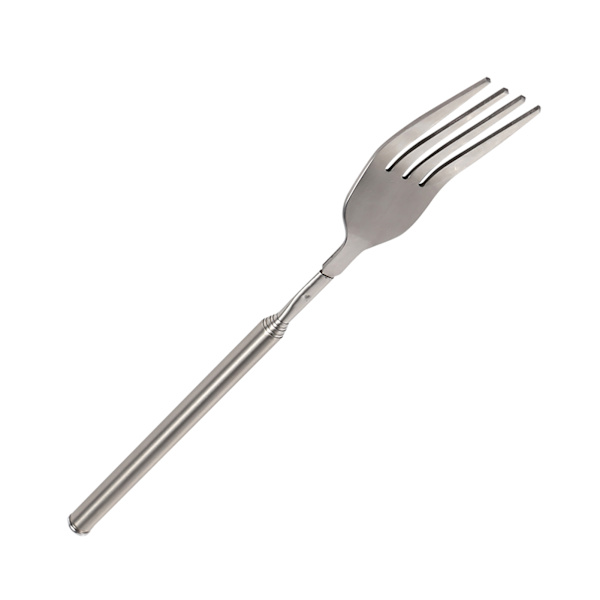BBQ Teleskopisk Utvidbar Middag Frukt Dessert Lang Håndtert Gaffel Rustfritt Stål Bestikk