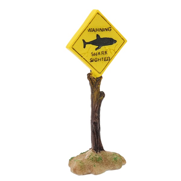 Shark Warning Board Aquarium Decoration Funny Resin Fish Tank Ornaments for All Kinds of Landscaping