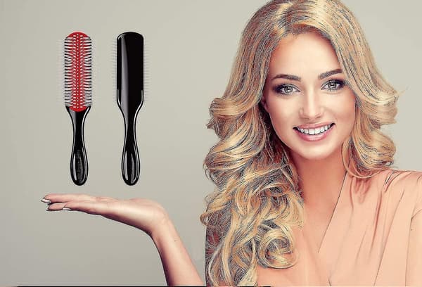 Frisørbørste for krøllete hår 9-rads polstret nylonbust