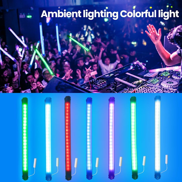 Hopfällbar LED uppblåsbar sticka utomhuscampinglampa Bärbar handhållen hejarkäpp Light Party Supplies