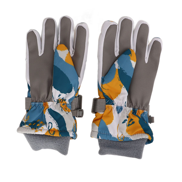 1 Par Barn Varme Hansker Vindtette Vanntette Tykke for Vinter Snø Ski Full Finger Hansker Hvit Gul Blå M