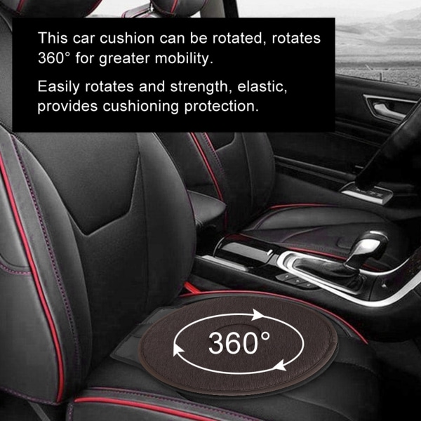 Kannettava pyöreä 360° pyörivä autotyyny, liukumaton automattosuoja raskaana oleville naisille, vanhuksille