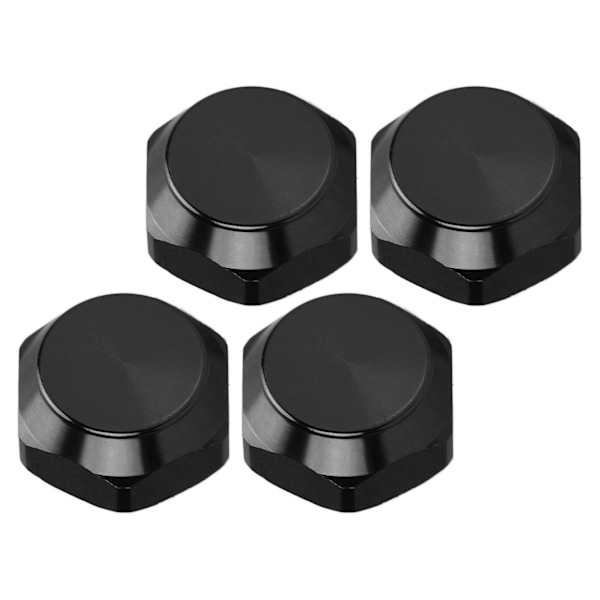 4 stk 17 mm sekskant hjulmøtrikker Aluminiumlegering Støvsikre monteringsdæksler til 1/8 RC bilopgraderingstilbehør Sort