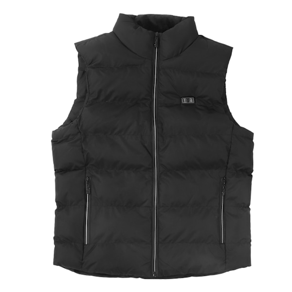 USB-oppvarmet vest - 15-soners elektrisk varmejakke for utendørsarbeid, fotturer og ski (svart, 3XL)