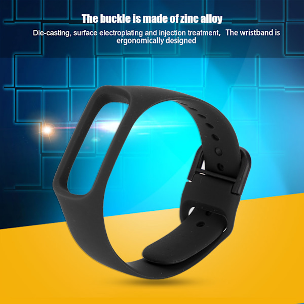 Yksiosainen yksivärinen silikoni kellon ranneke Samsung Galaxy Fit-e SM-R375:lle (Musta)