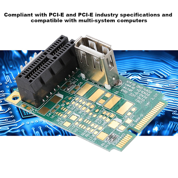 Mini PCI-E till PCI Express 1X Slot Adapter Riser-kort Test PCI-E 4X/8X/16X