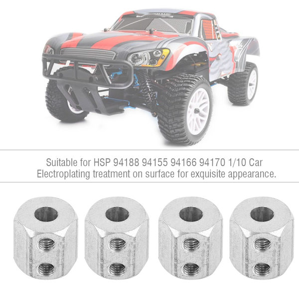 4kpl Metalli 08065 Pyörän Hex HSP 94188 94155 94166 94170 1/10 Kauko-ohjattavaan autoon