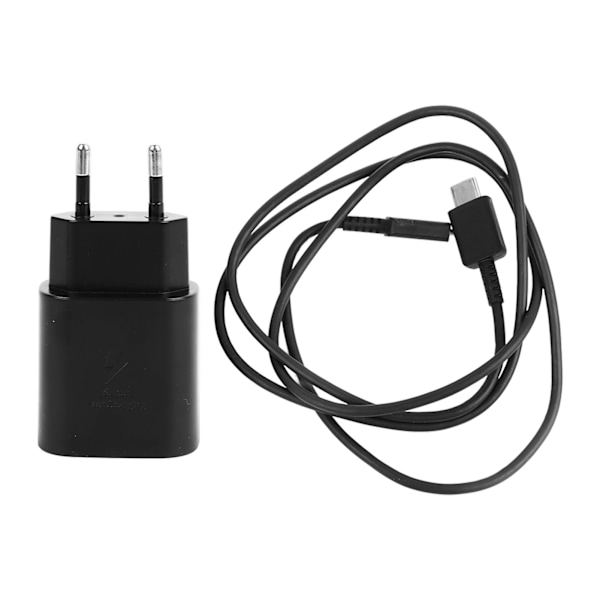 25W PD-lader 25W Europa USB Type C Super Rask Lader Europeisk Reiseadapterplugg med Ladingkabel for S20+ N10 100‑240V