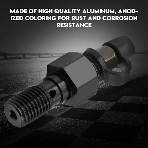 M10x1.25mm Motorsykkel Bremsesylinder Kaliper Blødeskrue Nippel Banjo Bolt Støvhette Svart