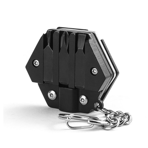 Monitoiminen kannettava mini taitettava työkalu kuusikulmainen kolikkotyökalu pieni tasku avaimenperä riippuva avaimenperä ulkokäyttöön selviytymistyökalu