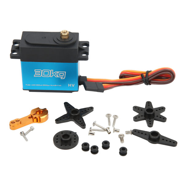 RC 30KG Servo 30KG Alumiiniseosmetallivaihteet Nopea vaste Vesitiivis RC-ohjausmoottori 25T metalliohjausvarrella