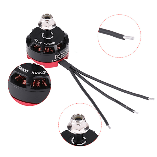 4 st/set RS2205 2300KV CW CCW Motorfjärrkontrolltillbehör för RC Racing Quadcopters