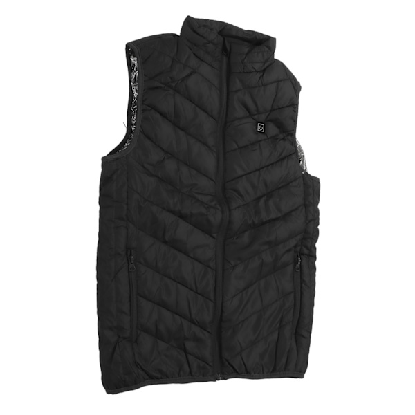 Uppvärmd väst för män och kvinnor med 4 zoner, USB-uppvärmd jacka, värmeväst, termiska kläder för vinter, svart, 3XL