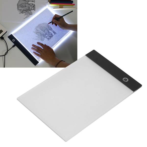 Ultratynn bærbar LED-lysboks Tracer A5 - Dimbar Artcraft Tracing Pad for tegning og maling - 3 nivåer lysstyrke
