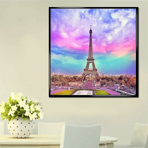 Eiffeltårnet 5D diamantmalesett - 30x40 cm, pakke med 2