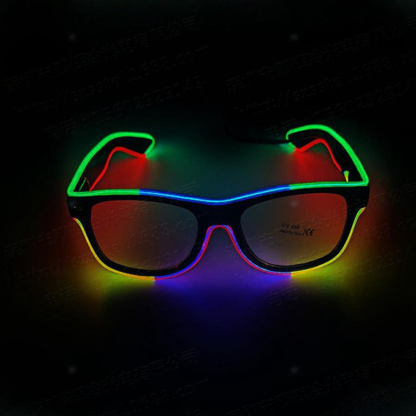 El Wire Rave Shutter LED Light Up Blinkende briller for fester, EDM, Halloween