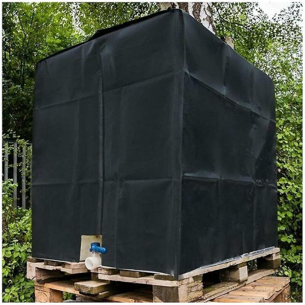 IBC Tankin cover - 1000L vesisäiliön säiliön cover - pölytiivis, UV-suojattu, sateenkestävä - musta - 120x100x116cm