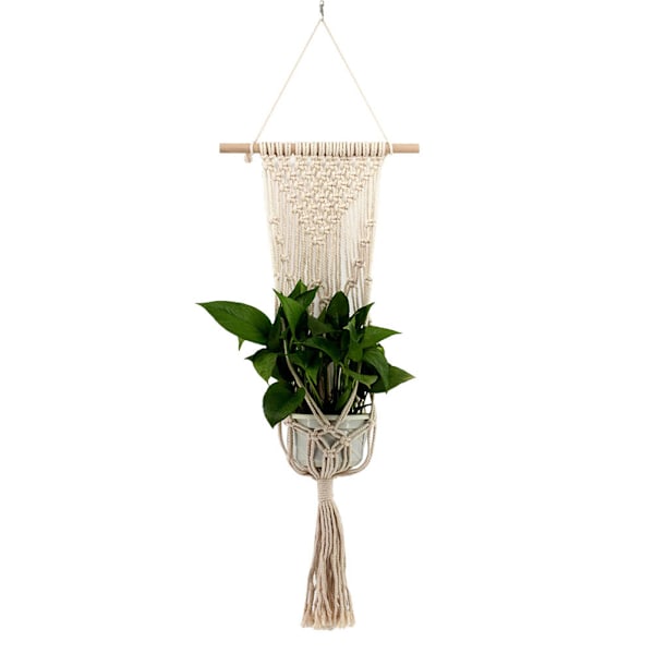 Nordisk stil handvävd gobeläng blomkruka hängande nätväska vägg hängande korg bohemisk gobeläng vägg hängande växtkruka