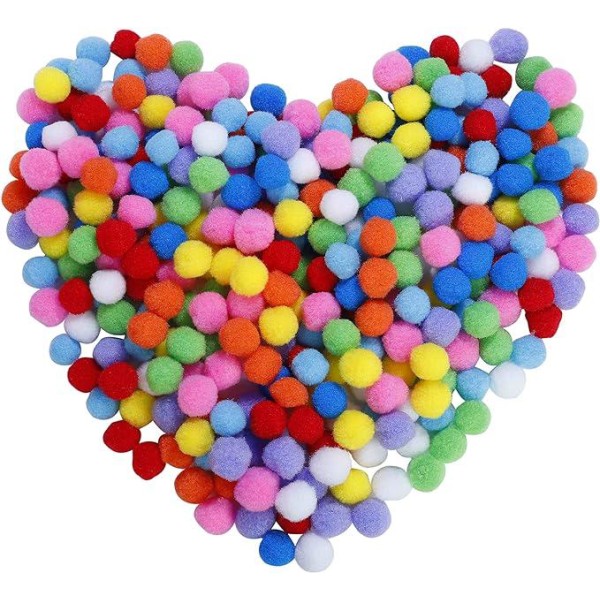 (500 stk.)Pom poms Craft elastiske mini pom poms dekorationer bolde til hobby forsyninger 2,5 cm assorteret farve til børn DIY kreativt håndværk