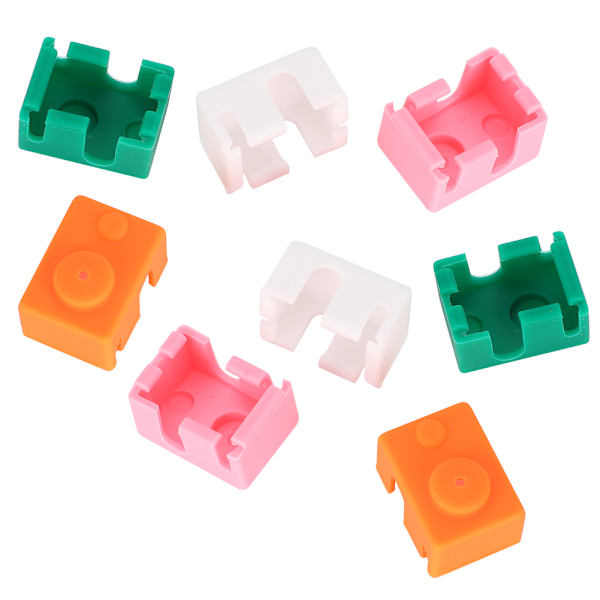 8 st Silikonfodral Högtemperaturtålighet Värmeblocksöverdrag 3D-skrivartillbehör