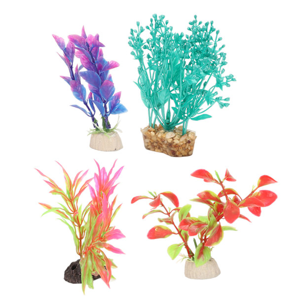 Akvarium Kunstige Planter Sæt Livagtige Fisketank Vandplanter Sæt med Harpiksbase til Akvarium Dekoration