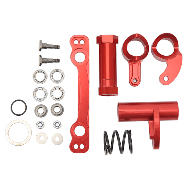 RC Steering Group Assembly Set Aluminum Alloy High Strength RC Steering Assembly for ARRMA 1/7 1/8 RC Cars Red