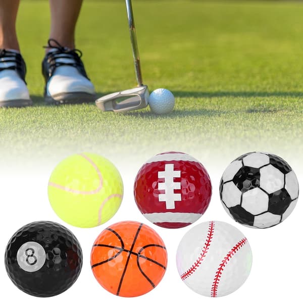 6 stk. Bærbare Golfbolde Sportsøvelses Gavebolde Tilbehør til Konkurrencebrug