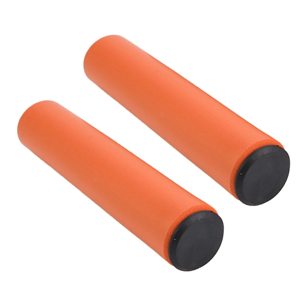 1 par cykelgreb Anti-slip Stødsikkert cykelgreb i silikone med endepropper Orange