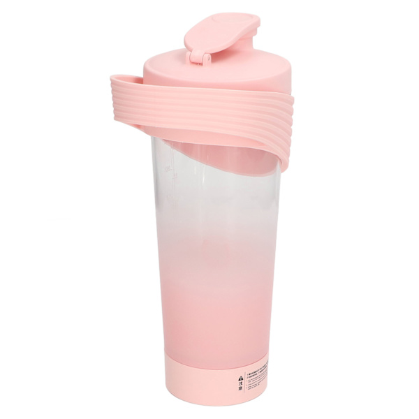 Shaker-flaske USB genopladelig kraftig silikone til protein kaffe mælkeshakes 800ML pink