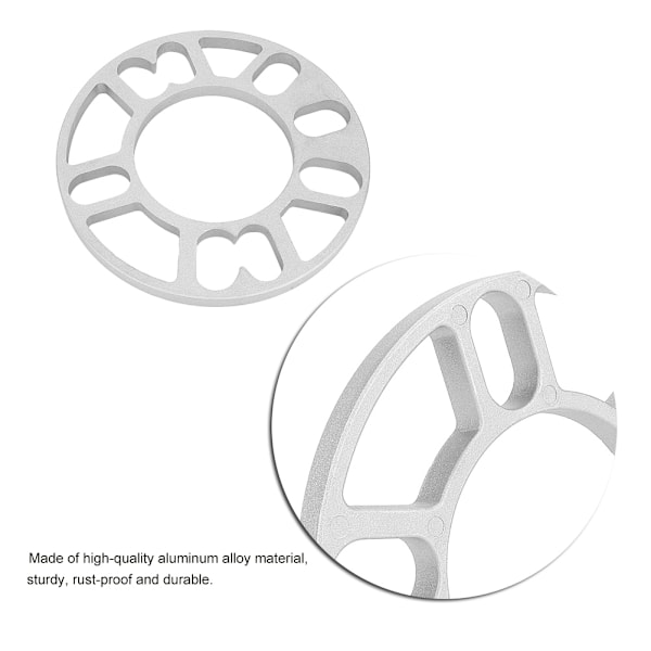 2 st 10mm Hjulspacer i Aluminiumlegering Universal Passar för 4/5 Bult Hjul