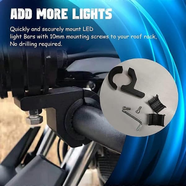 Work Light Mounting Bracket 19-32mm Universal Work Light Tube Clamp Mounting Bracket Fog Light Bulb Bracket