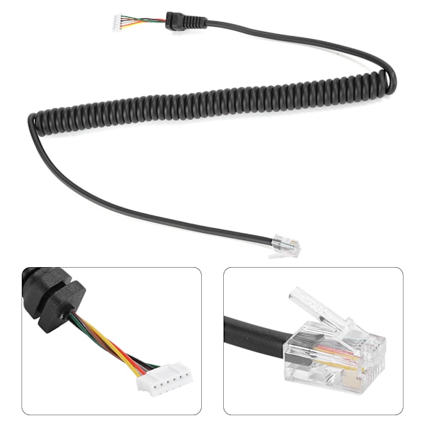 6-pinners mikrofonkabelledning for YAESU FT‑7900R FT‑8900R bilradio MH‑48 høyttaler