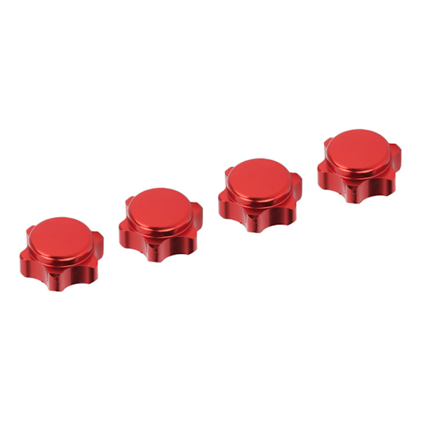 4 stk 17mm aluminium støvtette muttere Deksel for 1/8 fjernstyrt Bilhjul Felg Navmuttere Deksel Rød