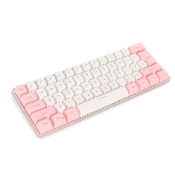 60 % Langallinen Pelikirjoitin RGB Mini-näppäimistö Mekaniikan jäljittely Kompakti 61 Näppäintä Näppäimistö Pelaajille Kirjoittajille Vaaleanpunainen Valkoinen